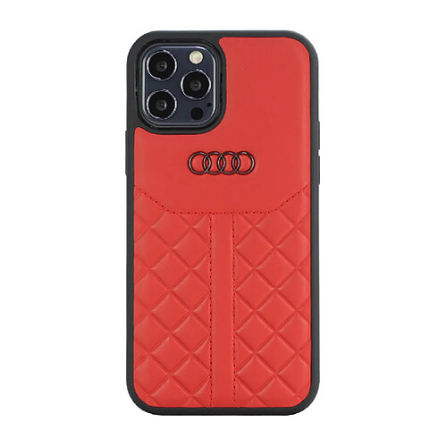 Audi Etui pour iPhone 12 Mini - Rouge Coque pour Q8 Série cuir véritable