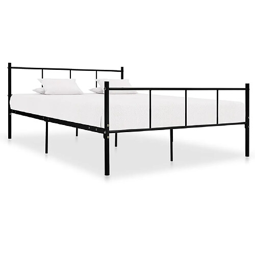 vidaXL Cadre de lit sans matelas noir métal 120x200 cm