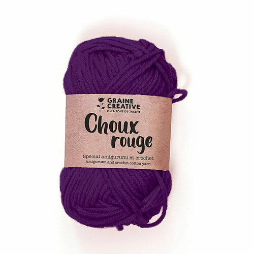 Graines Creatives Fil de coton spécial crochet et amigurumi 55 m - violet