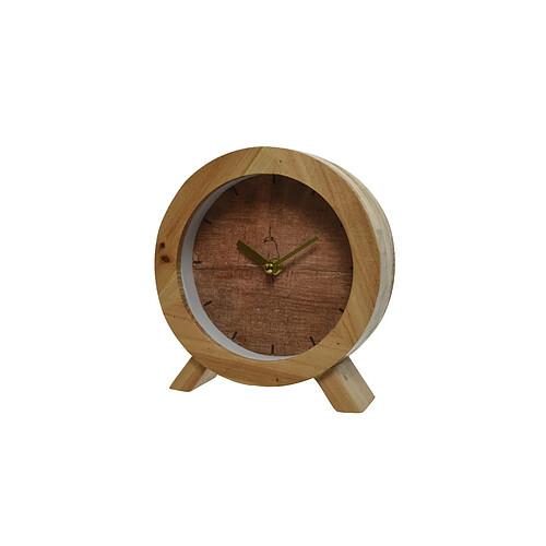 Kaemingk Horloge à poser naturelle en bois de sapin - Nos Envies Déco