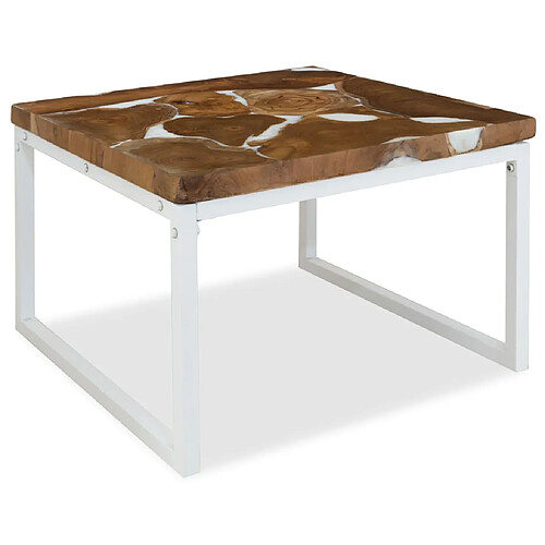 ComfortXL Table Basse Teck Résine 60x60x40 Cm