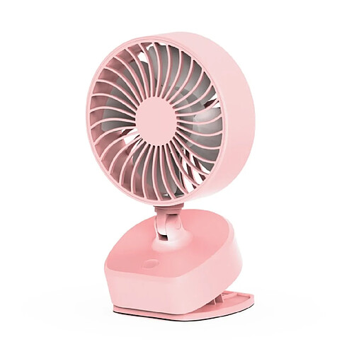 Universal Tableau Portable Mini Ventilator Clip Ventilateur USB Rechargeable Ventilateur de bureau 360 ° Rotation Réglable Clip de bureau sur ventilateur | Ventilateur (rose)