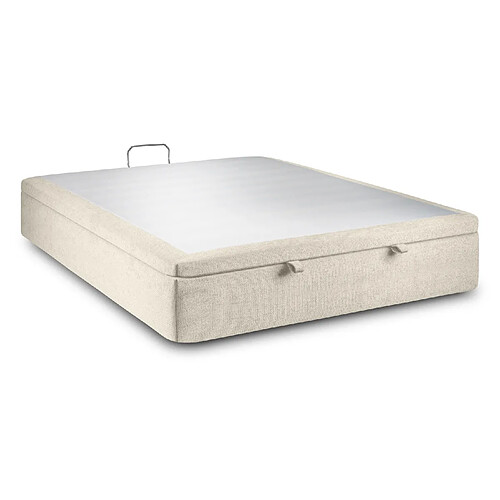 Sommeil de plomb Sommier Coffre Tissu Beige clair 140x190 H39cm