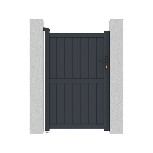 Habitat Et Jardin Portillon aluminium Maurice - 101.2 x 155.9 cm - Gris