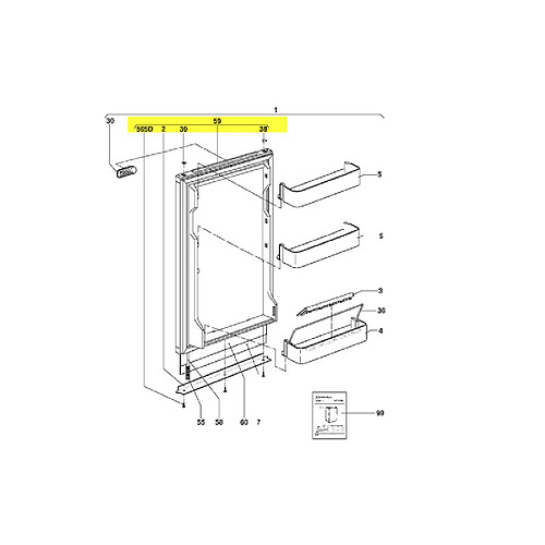 Electrolux Porte Refrigerateur Complete Service reference : 293683000