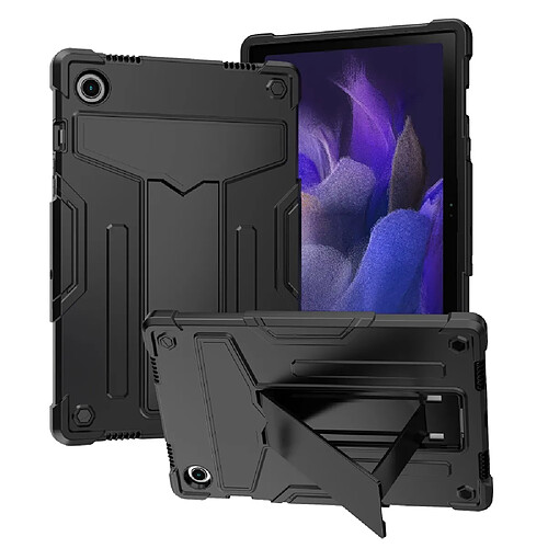 Coque en silicone antichoc avec béquille en T noir pour votre Samsung Galaxy Tab A8 10.5 (2021)