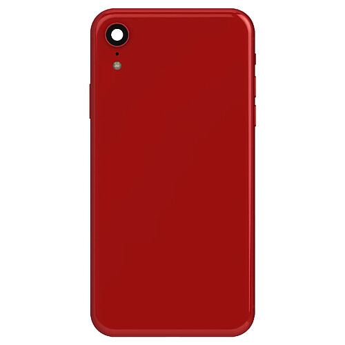 Avizar Clappio Châssis Complet pour iPhone XR Cadre central et Vitre arrière Rouge