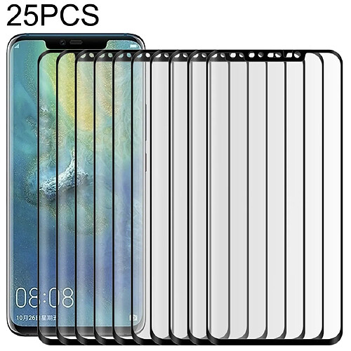 Wewoo Film de verre trempé 25 PCS 0.3mm 9H Dureté de la surface 3D Bord incurvé Plein écran Pellicule de résistant à la poussière pour Huawei Mate 20 Pro