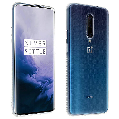 Avizar Coque OnePlus 7 Pro Silicone Souple et Film Ecran Verre Trempé 9H Transparent