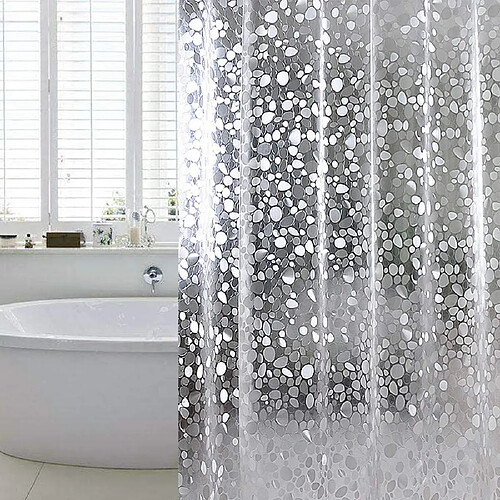 INF Rideau de douche à motif galets Transparent