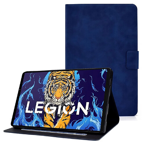 Etui en PU anti-chute avec support et porte-carte pour votre Lenovo Legion Y700 TB-9707F - bleu