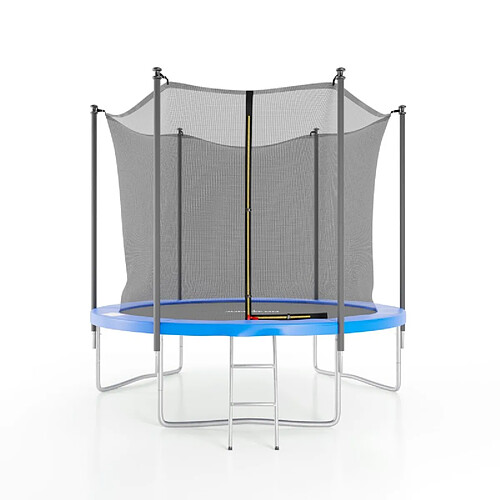 Jump4Fun Trampoline de jardin ø244 cm- 8FT- Filet intérieur, Matelas de protection et Echelle