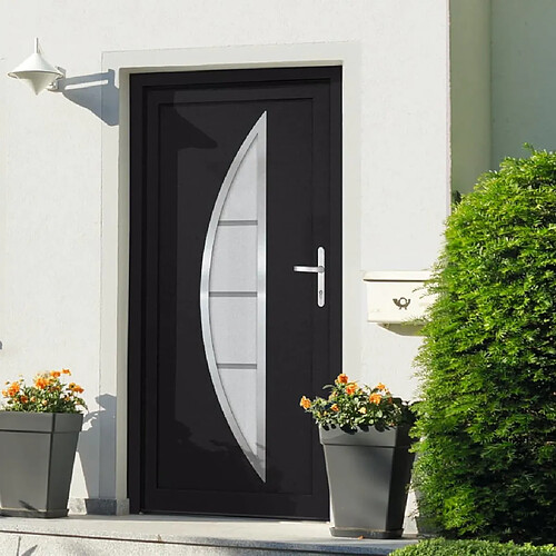 vidaXL Porte d'entrée anthracite 88x200 cm PVC