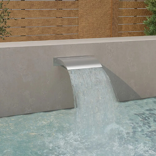 vidaXL Fontaine de piscine argenté 45x26x13 cm acier inoxydable