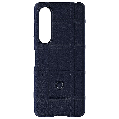 Avizar Coque pour Xperia 1 V Silicone Antichoc Motif en relief Rugged Shield Bleu Nuit