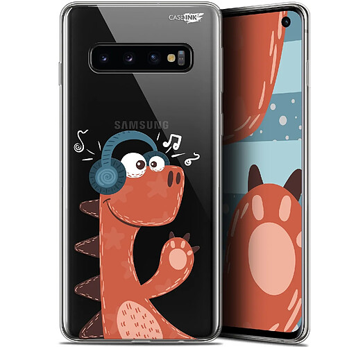 Caseink Coque arrière Samsung Galaxy S10 (6.1 ) Gel HD [ Nouvelle Collection - Souple - Antichoc - Imprimé en France] Sketchy Dinausaure