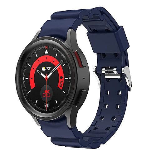 Bracelet de montre en silicone 20MM compatible Samsung Galaxy Watch5/4 Classic (Bleu Nuit)