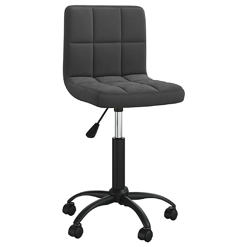 Helloshop26 Chaise fauteuil siège pivotante de bureau informatique étude velours noir 02_0024165