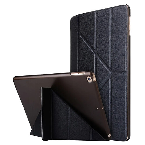 Etui en PU origami façon soie avec support noir pour votre Apple iPad 10.2 (2019)