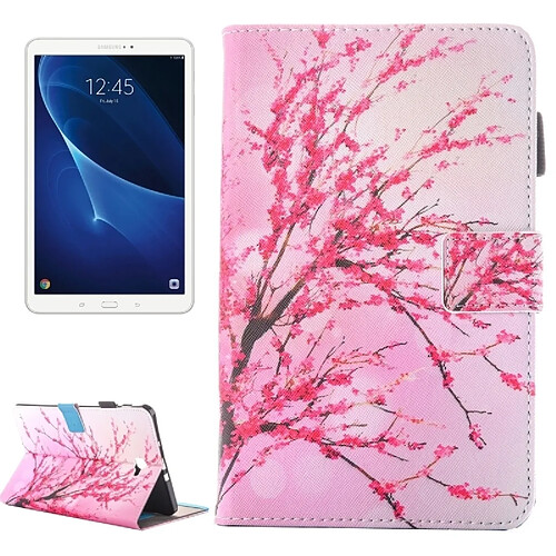 Wewoo Housse Étui pour Samsung Galaxy Tab A 10.1 2016 / T580 Peach Blossom Motif en cuir flip horizontal avec support et Slots de cartes Pen Slot