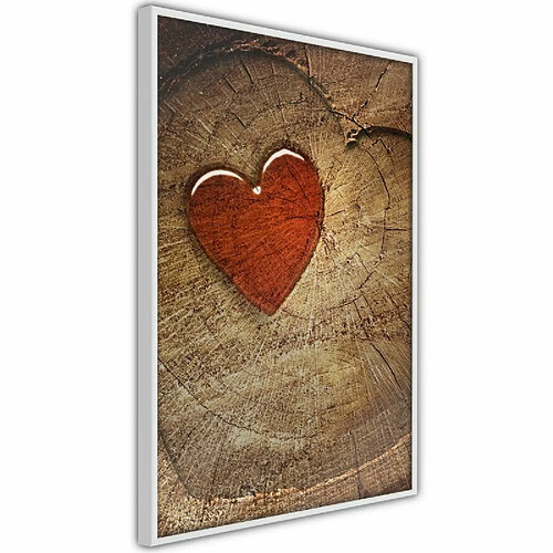 Paris Prix Affiche Murale Encadrée Carved Heart 20 x 30 cm Blanc