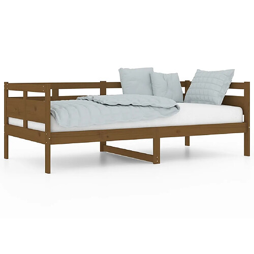 Maison Chic Lit de jour, Lit de repos pour Salon Chambre,Canapé-lit,Lit d'invité Marron miel Bois de pin massif 90x190 cm -MN34723