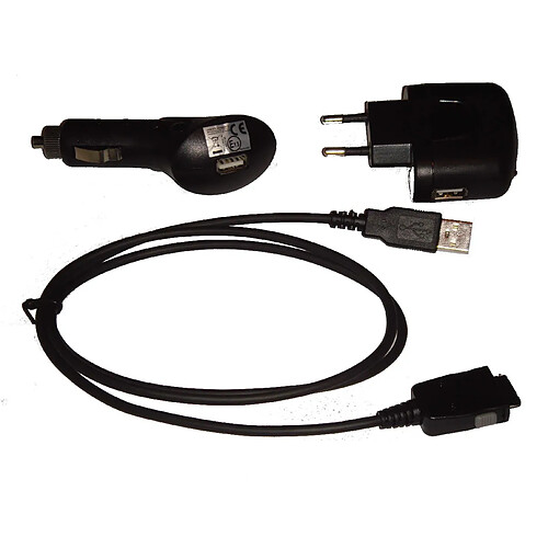 Vhbw Set de 4 accessoires: chargeur, allume cigare, cable USB adapté pour YAKUMO Delta X