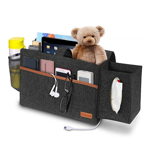 Universal Feutre suspendu rangement lit organisateur sac avec essuie-tout boîte bouilloire sac chargeur