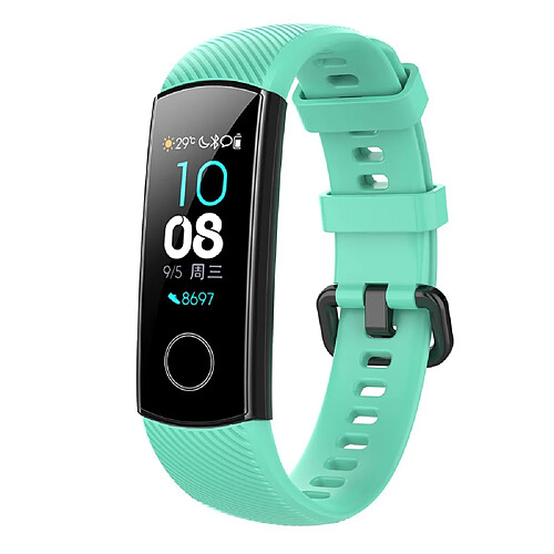 Bracelet en silicone remplacement, longueur : 95.6+124.8mm cyan pour votre Huawei Honor Band 4