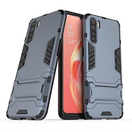 Coque en TPU hybride cool guard avec béquille bleu pour votre OPPO A91/F15