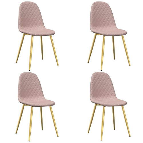 Maison Chic Lot de 4 Chaises à manger | Chaise de salle à manger cuisine Rose Velours -GKD65844