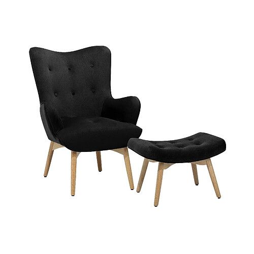 Beliani Fauteuil VEJLE Velours Noir