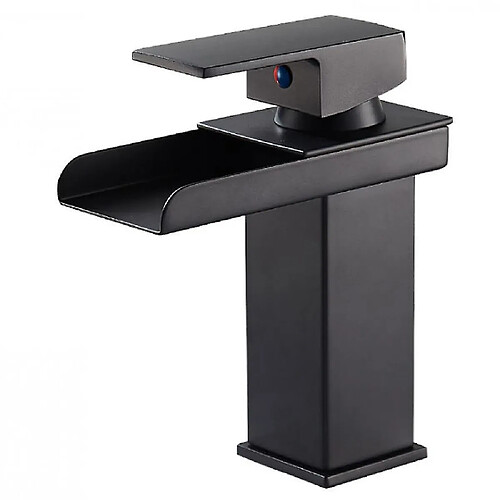 Universal Robinet de lavabo robinet chaud et froid cascade noire sortie