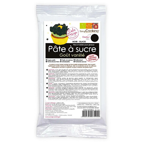 Scrapcooking Pâte à sucre noire - 250 g