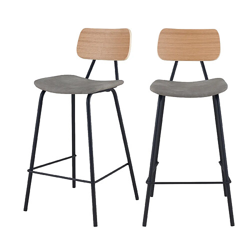 Rendez Vous Deco Chaise de bar mi-hauteur Madrague 65 cm (lot de 2)