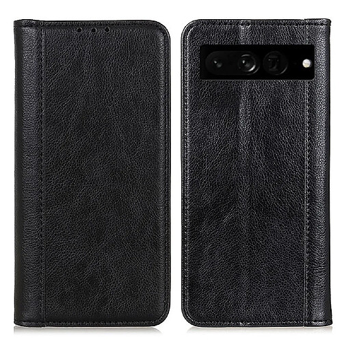 Etui en PU texture litchi, absorption magnétique, noir pour votre Google Pixel 7 Pro