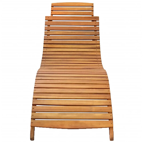 Helloshop26 Transat chaise longue bain de soleil lit de jardin terrasse meuble d'extérieur bois d'acacia solide marron 02_0012708