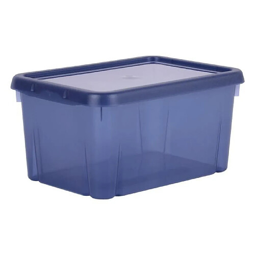 EDA PLASTIQUES - boîte de rangement funny box 4 l - bleu profond acidulé - 25, 5x18x12, 7 cm