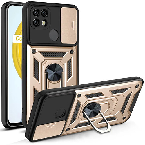 Coque en TPU anti-chocs avec béquille, or pour votre Realme C21