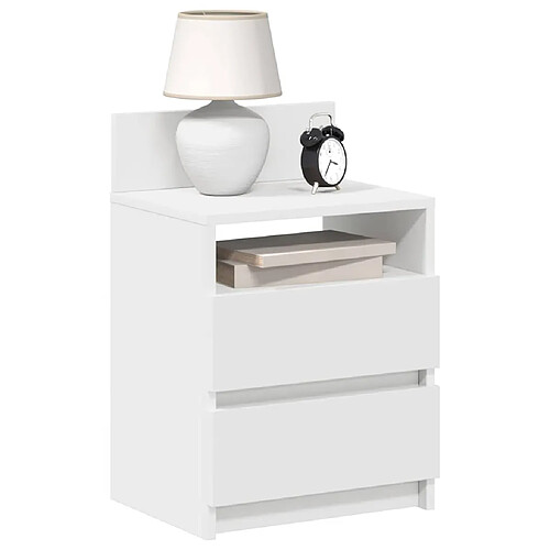 vidaXL Table de chevet avec 2 tiroirs blanc 40x33x60 cm