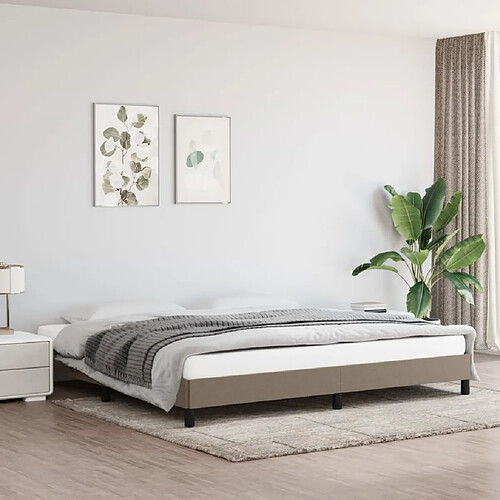 vidaXL Cadre de lit sans matelas taupe 200x200 cm tissu