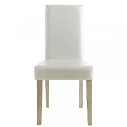 Dansmamaison Duo de chaises Simili Cuir Blanc - SAMET