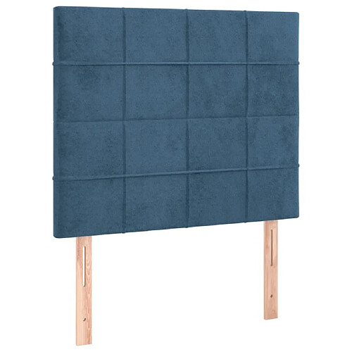 Maison Chic Lot de 2 Têtes de lit design Bleu pour chambre - Décoration de lit foncé 100x5x78/88 cm Velours -MN45757