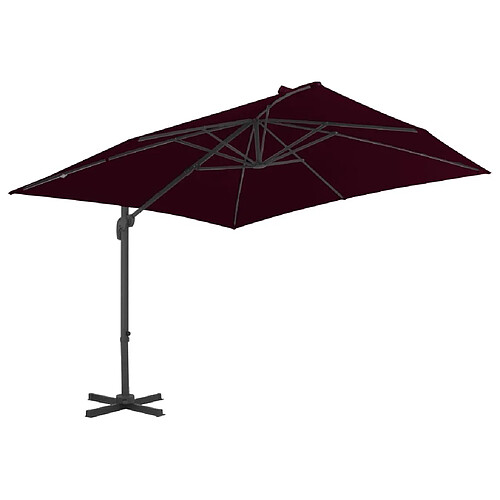 Maison Chic Parasol Jardin | Parasol déporté avec mat en aluminium bordeaux 300x300 cm - GKD46340