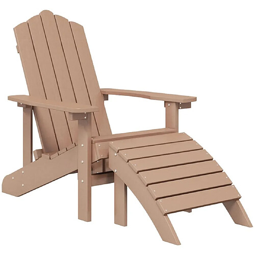 Maison Chic Chaise de jardin avec repose-pied - Fauteuil d'extérieur Adirondack PEHD Marron -MN53144