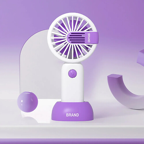 (Violet) Petit Ventilateur Portatif Chargement Usb Brise Puissante Refroidissant Plusieurs Pages Portables