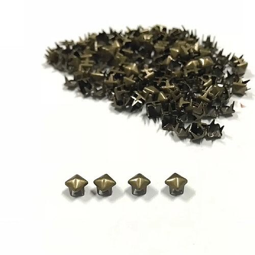 300pcs 5mm cuivre pyramide rivets punk carré griffe goujons leathercraft bronze