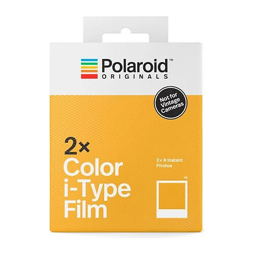 Polaroid - Double pack de films instantanés couleur i-Type - 16 films - ASA 640 - Développement 10 mn - Cadre blanc