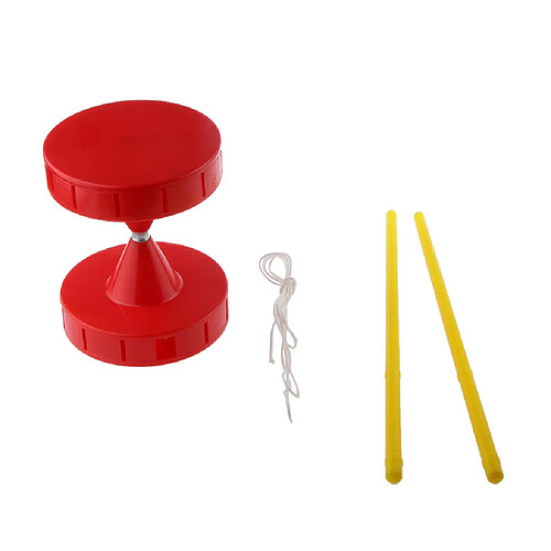 Sifflet Petits Blocs Shape Diabolo Jonglerie Spinning Chinoise Yo Yo - Rouge