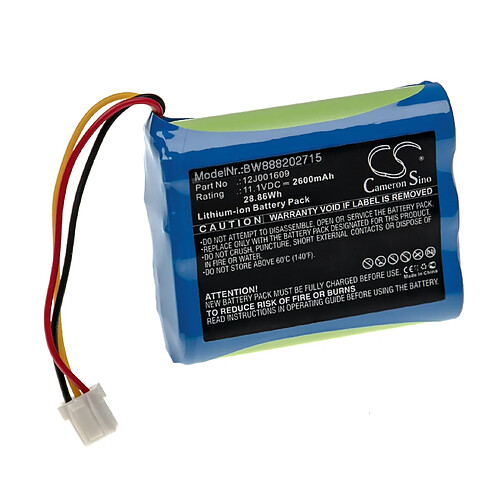 vhbw Batterie remplacement pour Moneual 12J001609 pour aspirateur, robot électroménager (2600mAh, 11,1V, Li-ion)